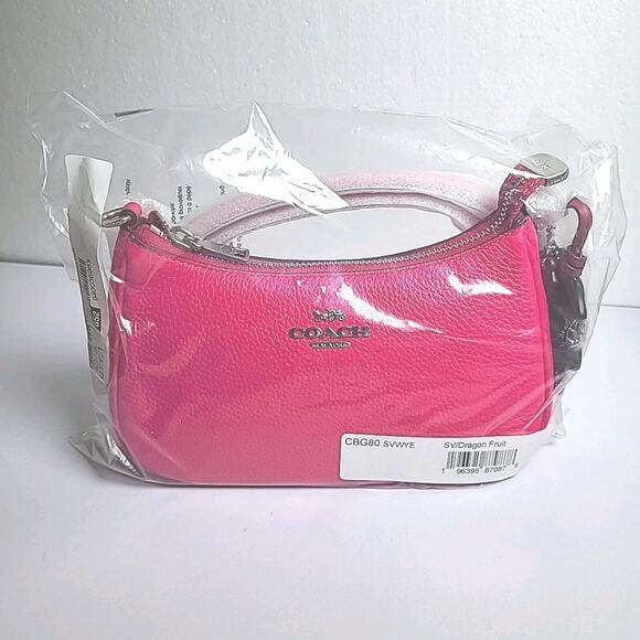 NWT Coach Teri Mini Crossbody Bag With Palm Tree Charm CBG80 In Dragonfruit Pink - Picture 4 of 4